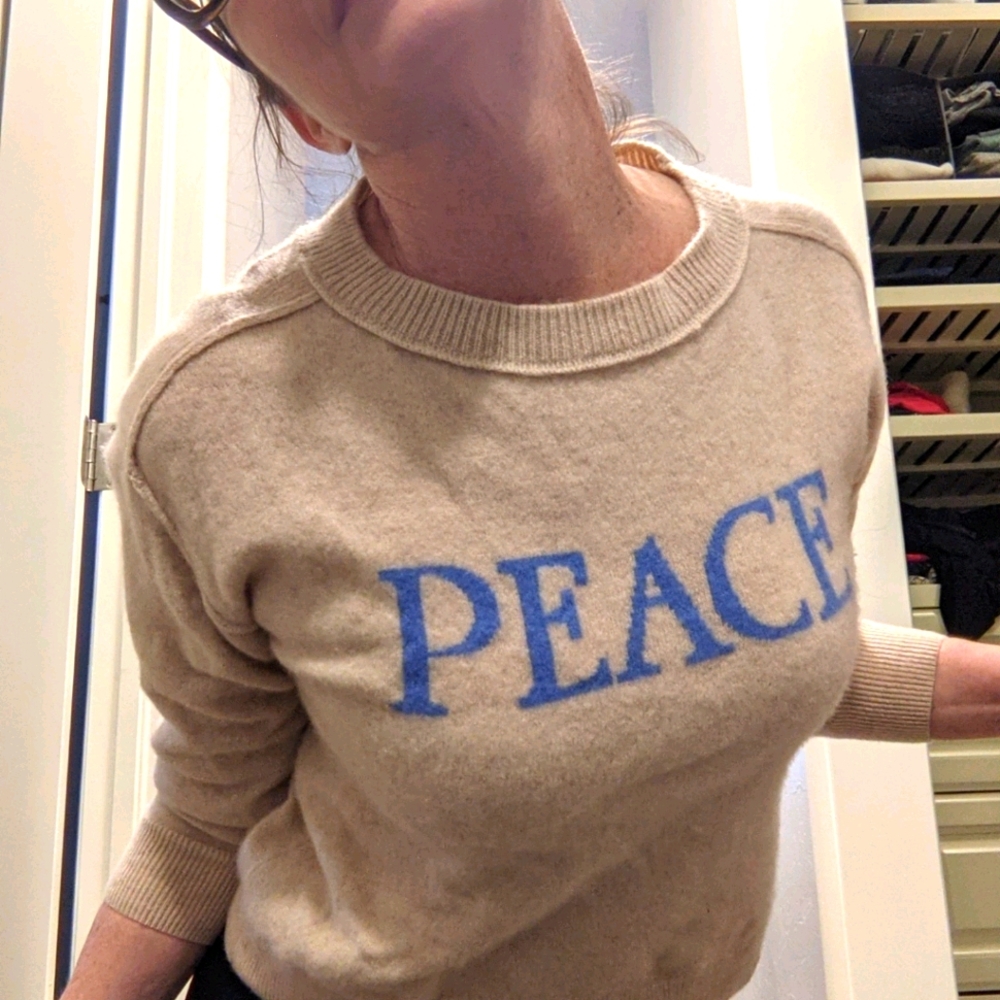 Anthropologie crew neck angora sweater